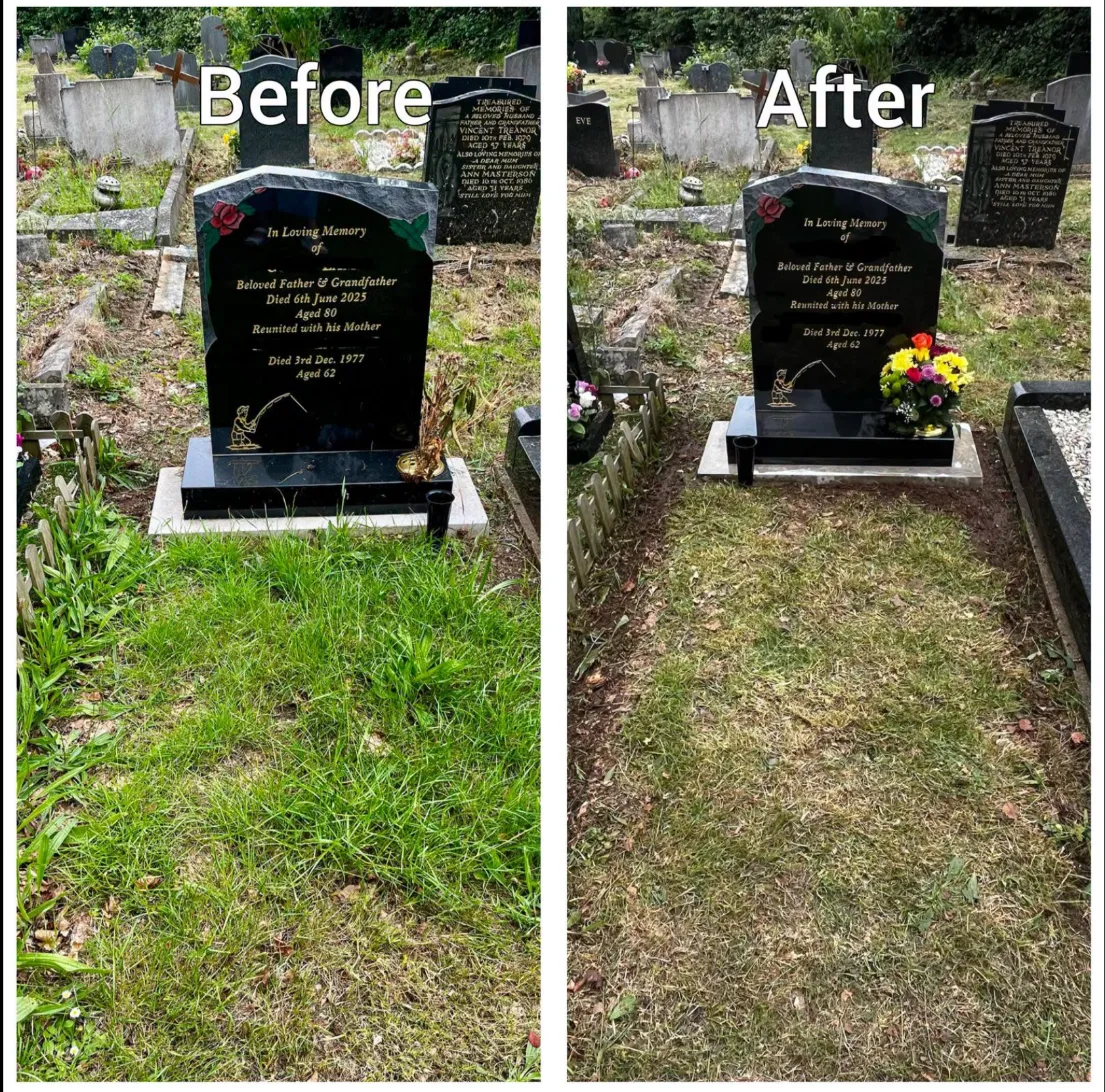 A headstone after cleaning